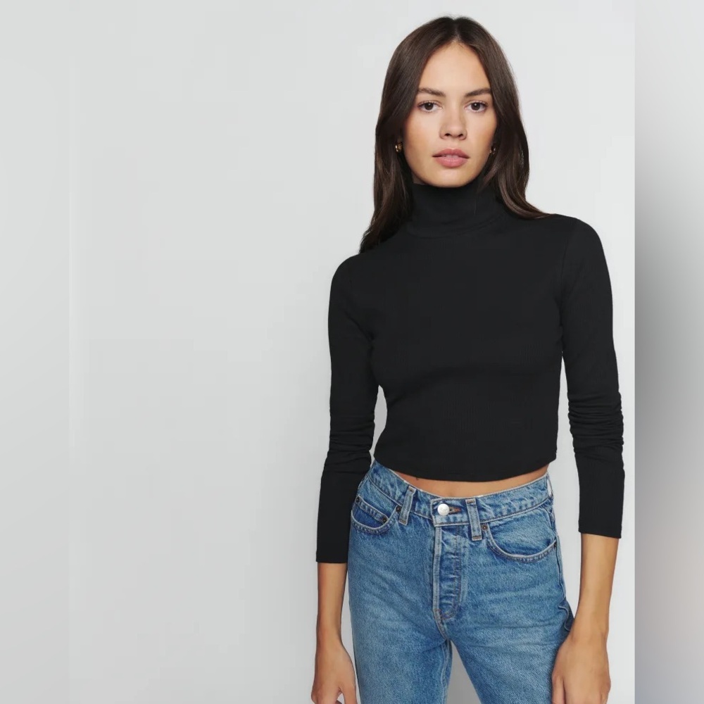 Reformation Ribbed Davy Turtleneck